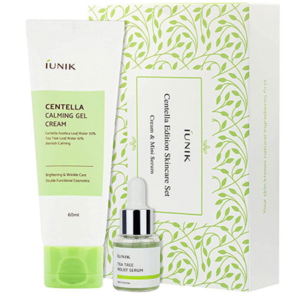 iUNIK Centella Skincare Set – Korean calming serum and gel cream for sensitive skin
