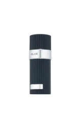 Close-up of French Avenue Zenith Blue silver brushed metal cap and premium nozzle
