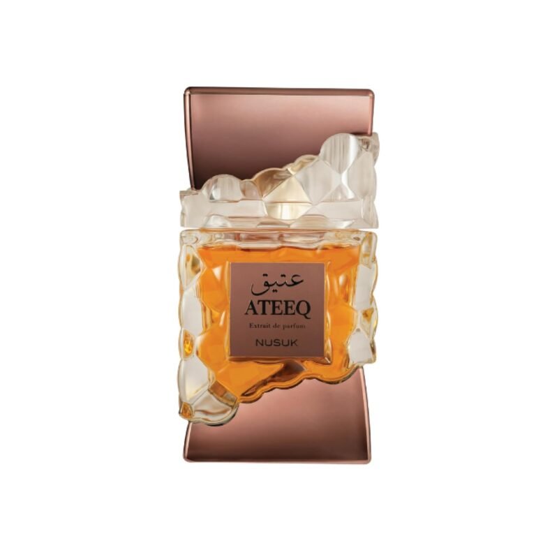 Nusuk Ateeq 100ml bottle centered on a pristine clean background.