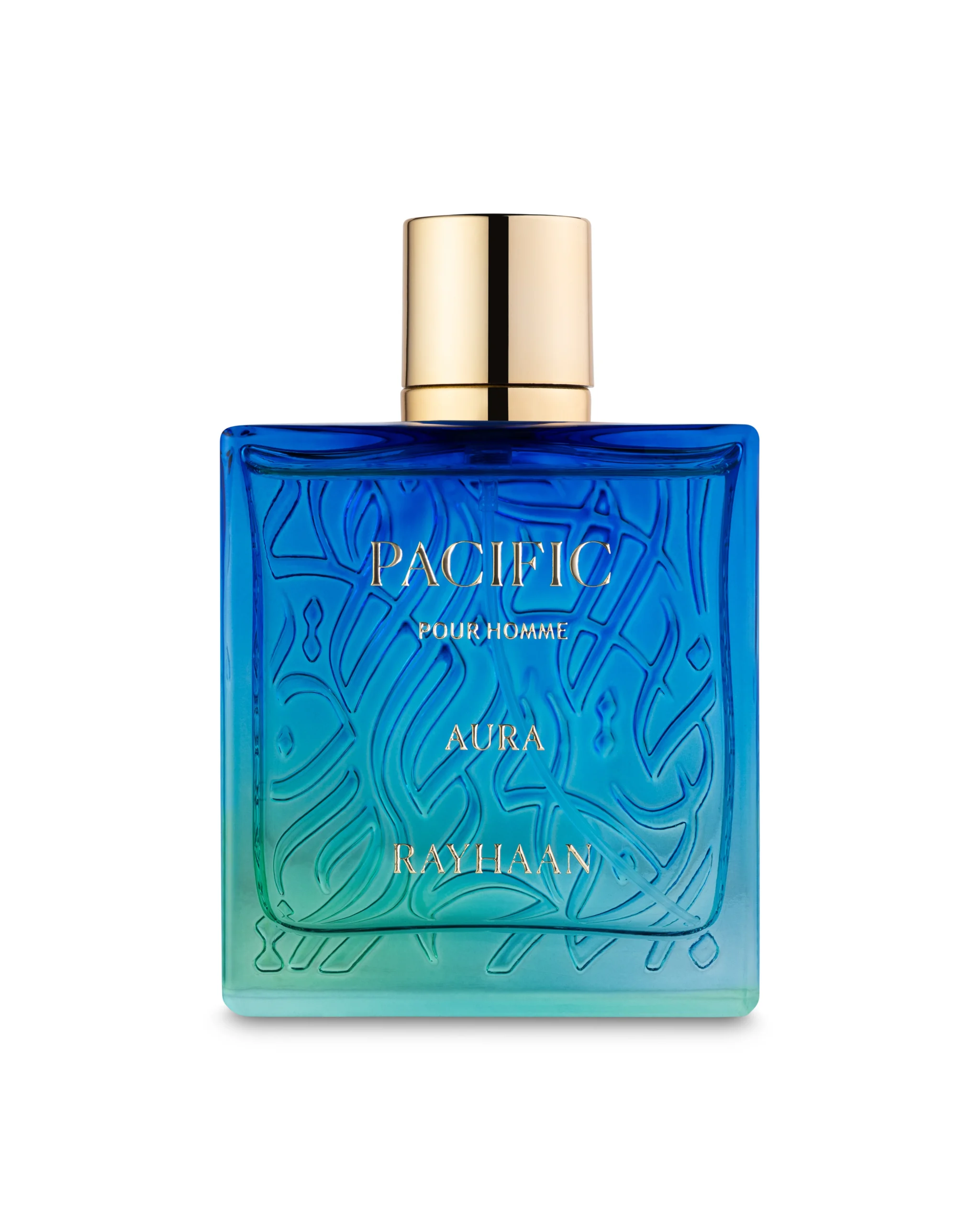RAYHAAN pacific aura Rayhaan Pacific Aura 100ml bottle centered on a pristine clean background.