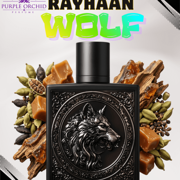 Rayhaan Wolf 100ml bottle centered on a clean white background