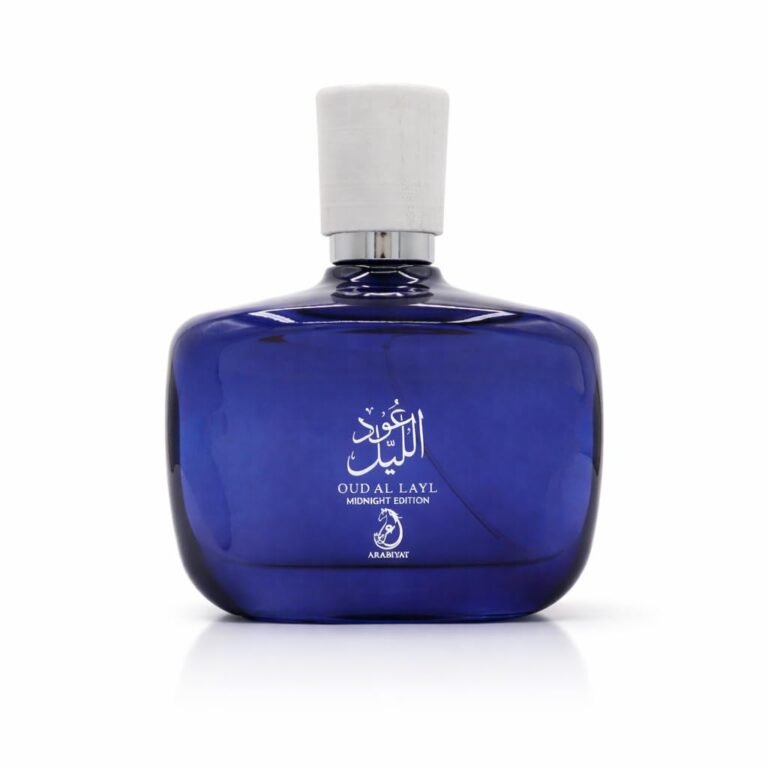 Arabiyat Prestige Oud Al Layl Midnight Edition 100ml bottle centered on a pristine clean background