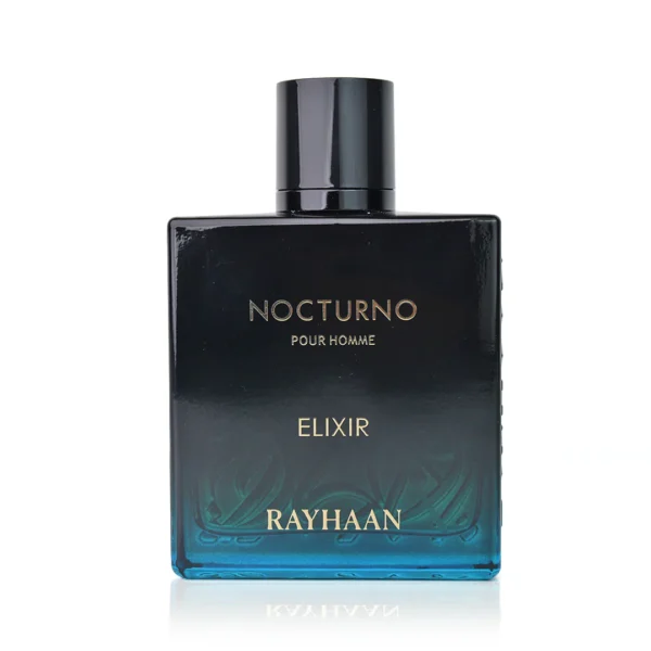 Rayhaan Nocturno Elixir 100ml bottle centered on a clean white background with no stand.