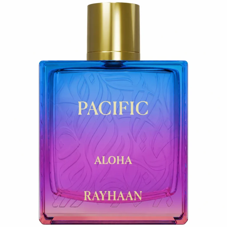 Rayhaan Pacific Aloha 100ml bottle centered on a pristine clean background.