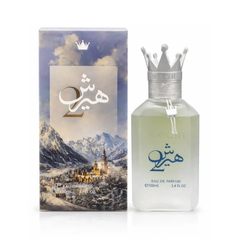 Hersh 2 Al Ezz Oud perfume with minimal fresh ginger root and orange slices artistically arranged exclusively on the left and right sides of the bottle.