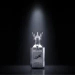 Luxury floral woody fragrance Hersh Mehwar Al Ezz Oud 100ml on a plain white backdrop with no podium.