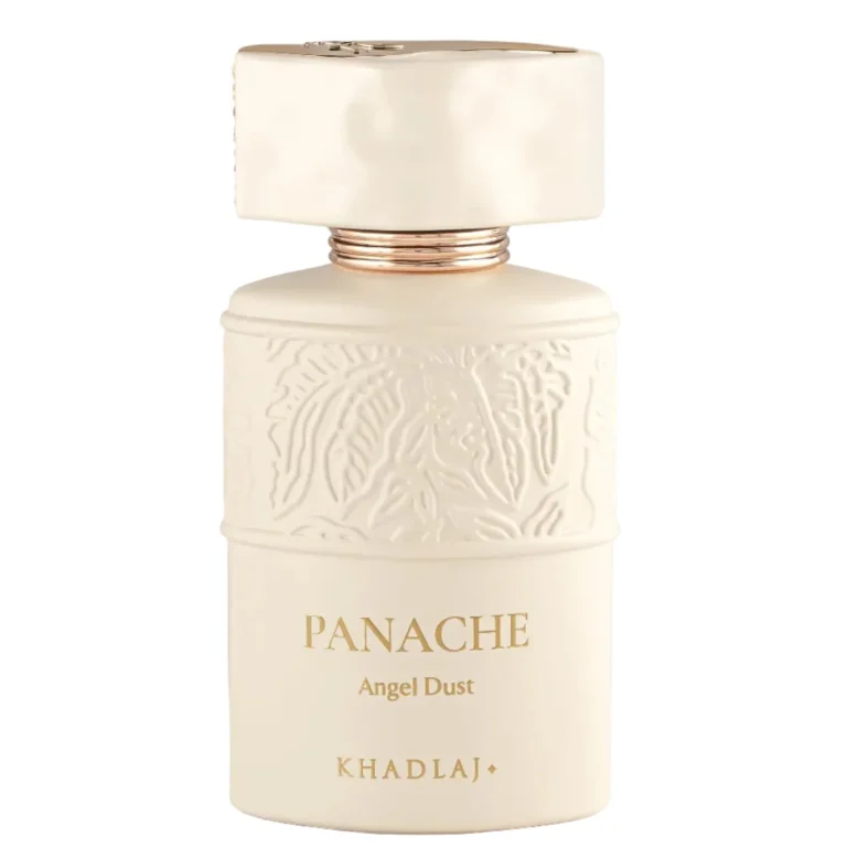 Khadlaj Panache Angel Dust 100ml bottle centered on a pristine clean background with no stand.