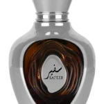 Lattafa Safeer 100ml bottle centered on a pristine clean background with no stand.