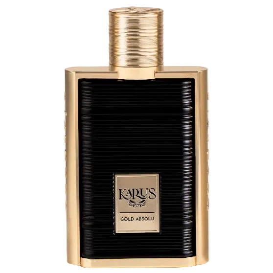 Khadlaj Karus Gold Absolu 100ml bottle centered on a pristine clean background with no stand.