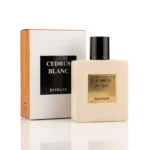 High-end minimalist product photo of Rayhaan Cedrus Blanc Eau de Parfum without any background text or stands.