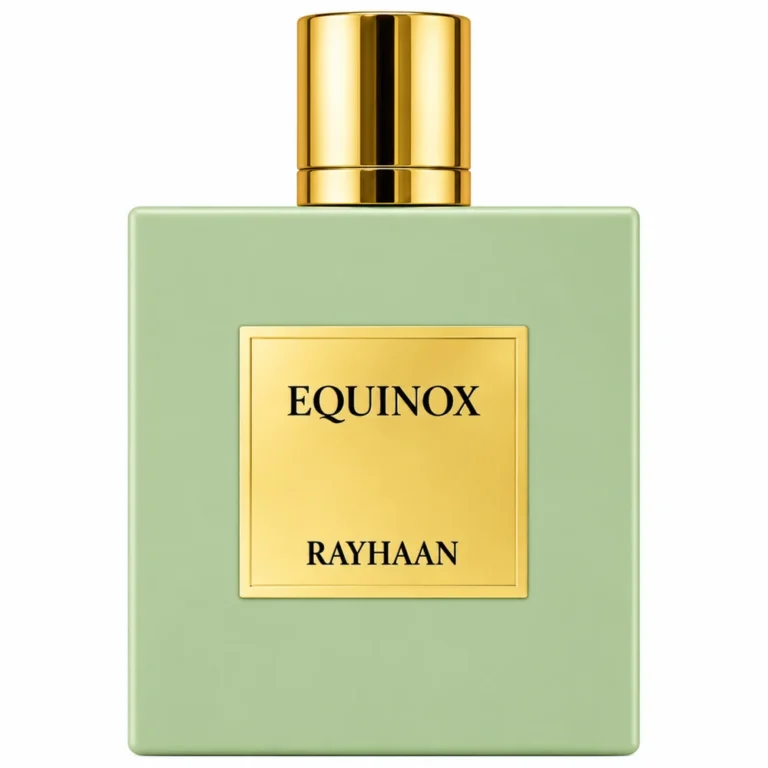 Rayhaan Equinox 100ml bottle centered on a pristine clean background with no stand.