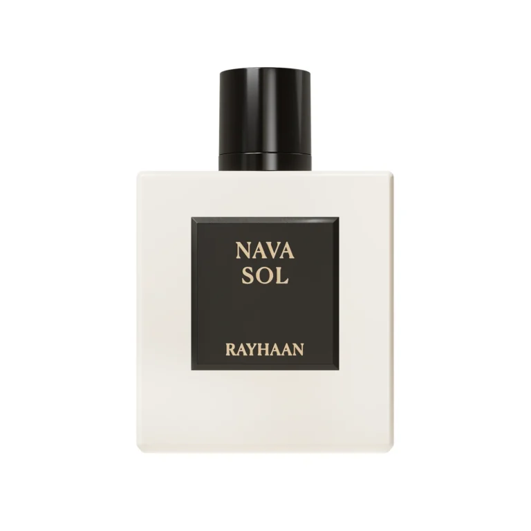 Rayhaan Nava Sol 100ml bottle centered on a pristine clean background with no stand.