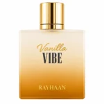 Rayhaan Vanilla Vibe 100ml bottle centered on a pristine clean background with no stand.